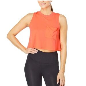 Free People Movement WOMEN'S Large Neon Orange Sleeveless Throwback Tank Top